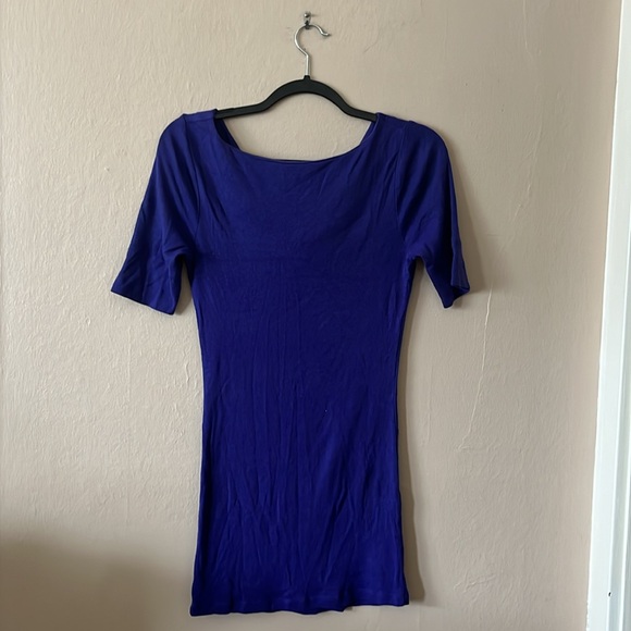 Express Sexy Basics Cowl Neck Purple Tee XS - Picture 8 of 8